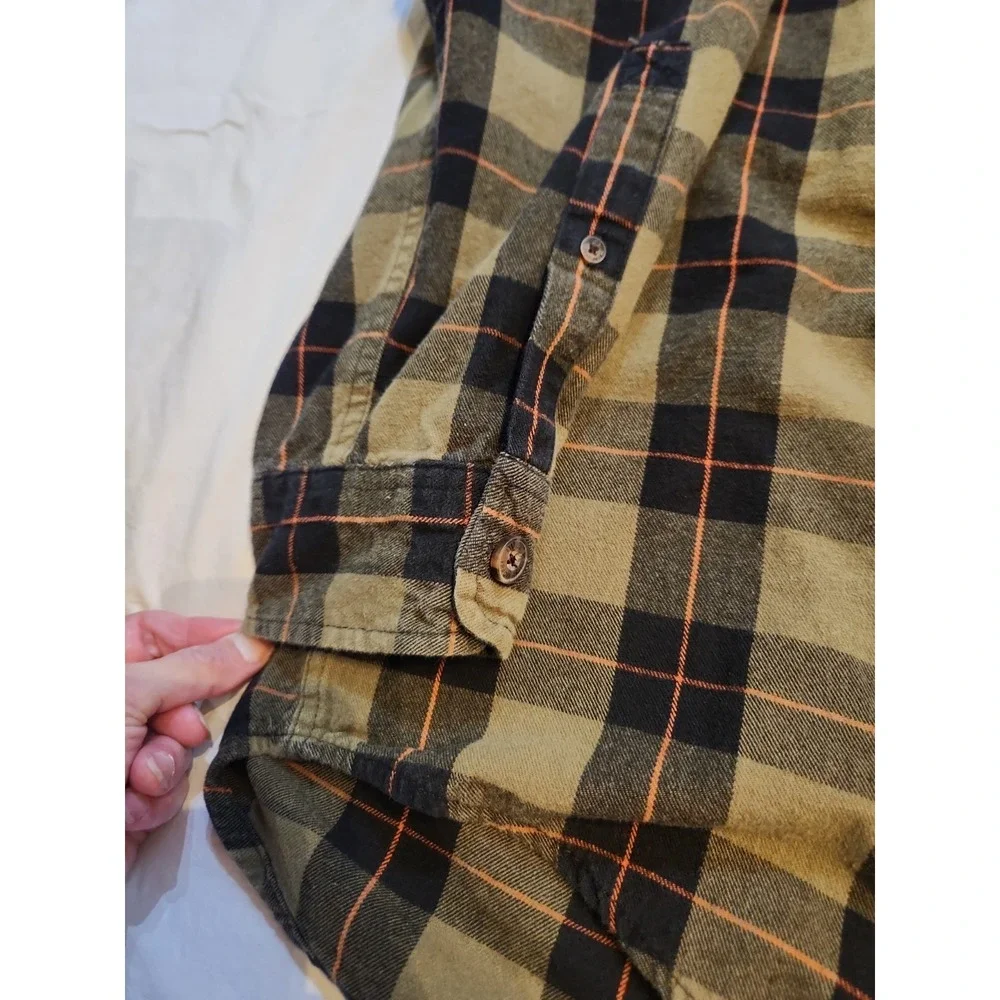 Deluth‎ Trading Co MagnaReady Flannel Shirt Mens XL Olive Plaid Magnetic Closure